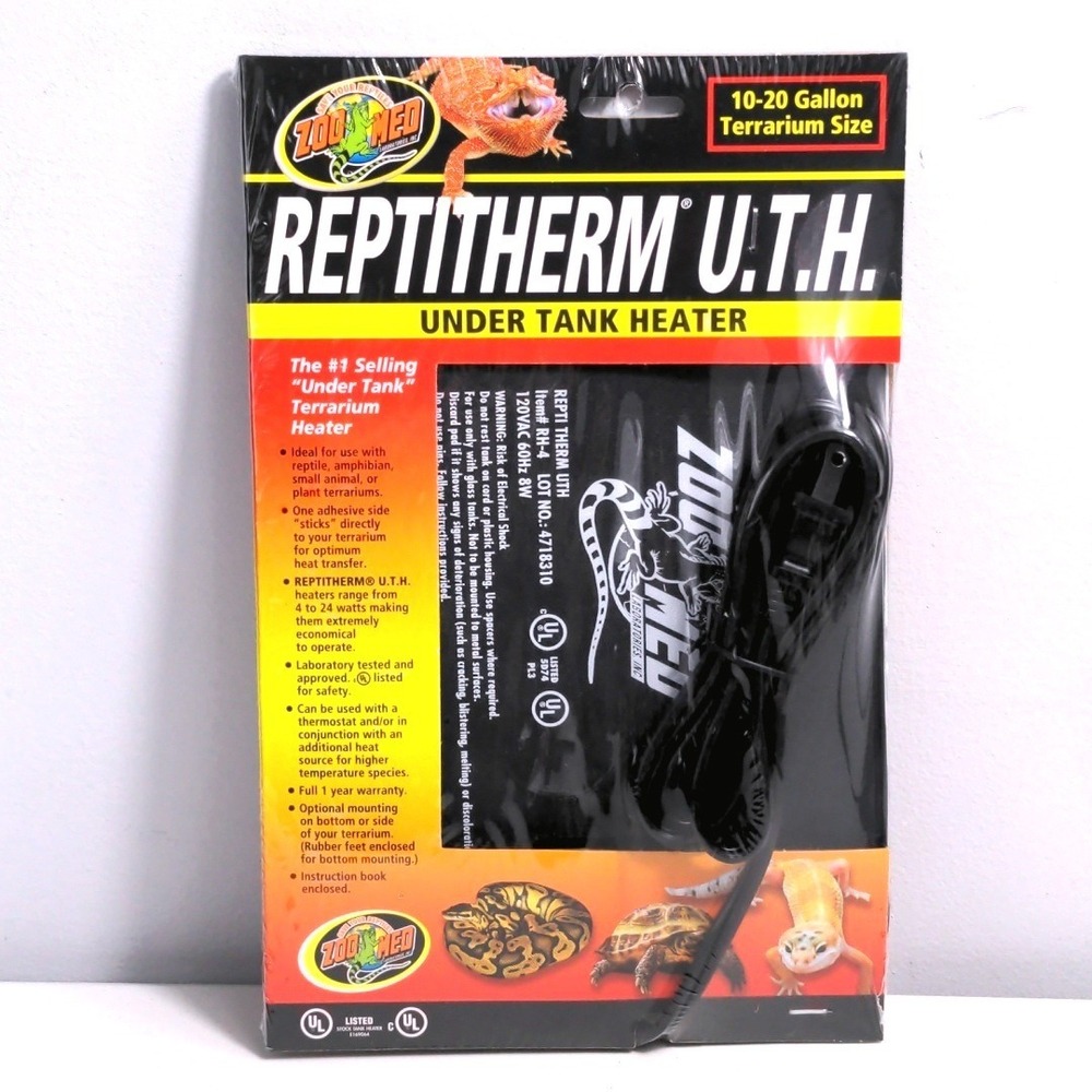 Zoo Med ReptiTherm UTH Under Tank Heater 10-20 Gallon Terrarium Heat Pad RH4 NEW
